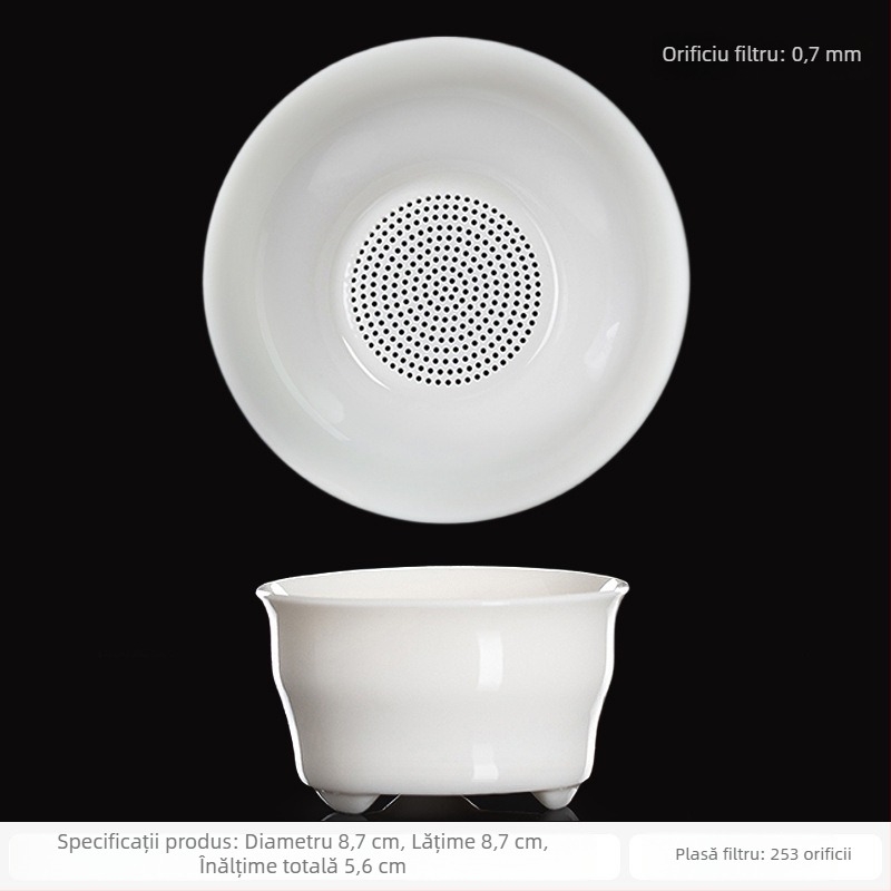 Infuzor de ceai din porțelan cu filtru din plasă pentru set ceramic de ceai