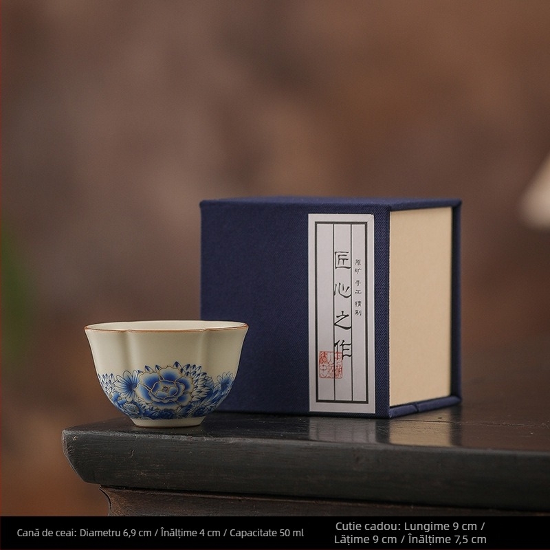 Ru Kiln Master Cup — Ceașcă de ceai ceramică Jianzhan, lucrată manual Gongfu