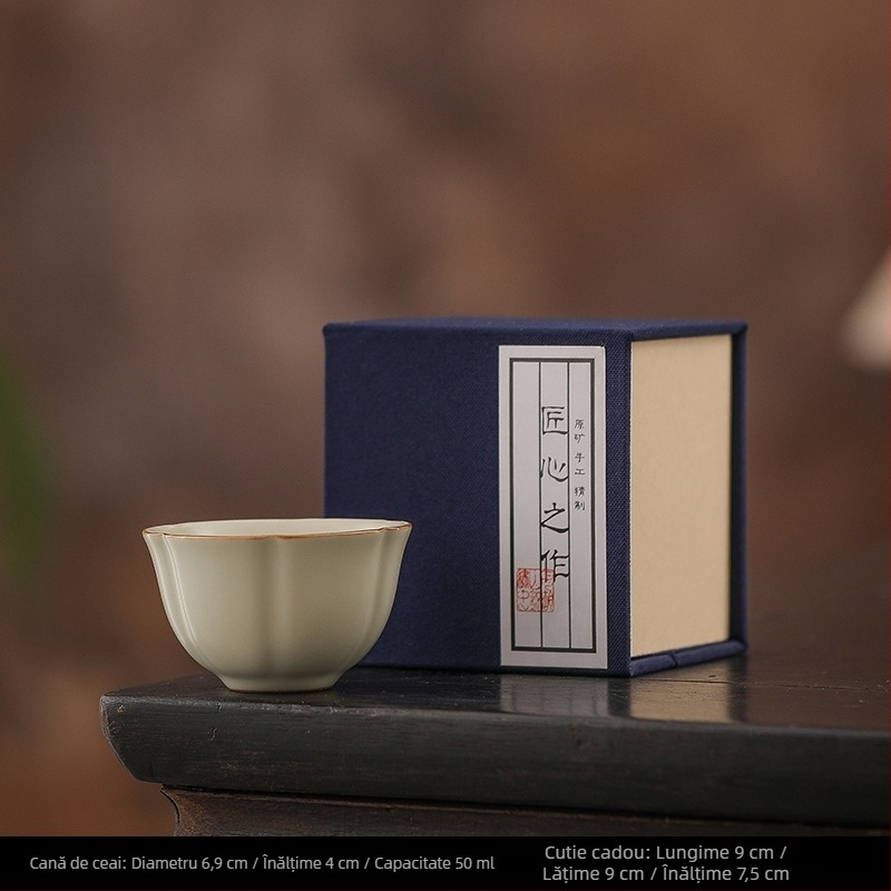 Ru Kiln Master Cup — Ceașcă de ceai ceramică Jianzhan, lucrată manual Gongfu