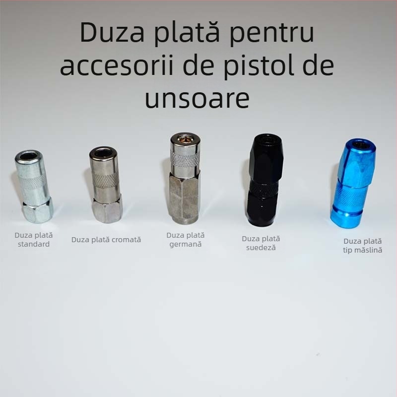 Set accesorii pentru pistol de uns pentru utilizare manuală, electrică și pneumatică, cu duze ascuțite și plate durabile, duză de ungere, furtun de înaltă presiune, cupă din piele și țeavă dură