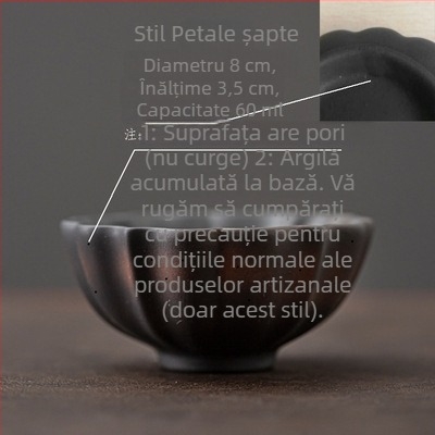 Ceșuță de ceai din ceramică mov, lucrată manual – ceașcă mare de maestru, set Kung Fu pentru ceai