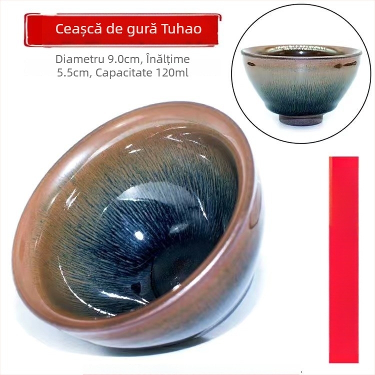 ceașcă de ceai Jianyang Jianzhan autentică, pentru utilizare personală, ceramică cu glazură de cuptor, mare, unisex, porție individuală