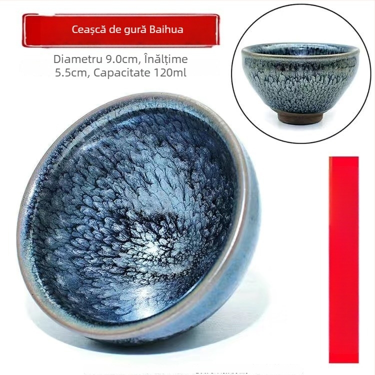 ceașcă de ceai Jianyang Jianzhan autentică, pentru utilizare personală, ceramică cu glazură de cuptor, mare, unisex, porție individuală