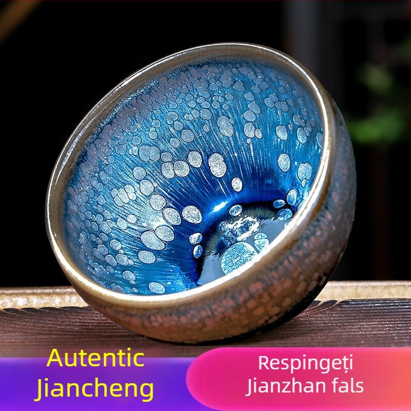 ceașcă de ceai Jianyang Jianzhan autentică, pentru utilizare personală, ceramică cu glazură de cuptor, mare, unisex, porție individuală