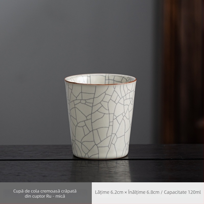 Ru Kiln ceașcă de porțelan - cană mare pentru ceai, apă și băuturi, design albastru și alb