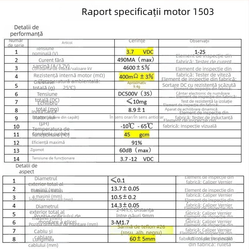 1503 Motor brushless micro pentru dronă – motor pentru model de avion, modificare DIY