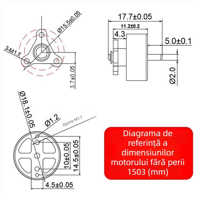 1503 Motor brushless micro pentru dronă – motor pentru model de avion, modificare DIY