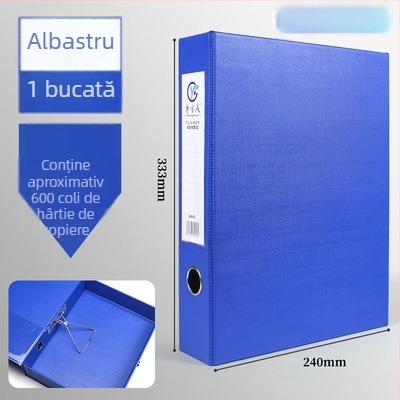 Cutie pentru fișiere din PVC, capacitate mare, cu clemă metalică, format A4, cutie de depozitare