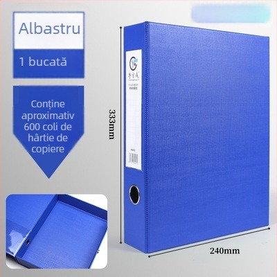 Cutie pentru fișiere din PVC, capacitate mare, cu clemă metalică, format A4, cutie de depozitare