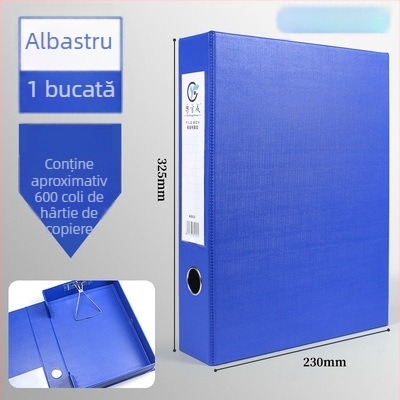 Cutie pentru fișiere din PVC, capacitate mare, cu clemă metalică, format A4, cutie de depozitare