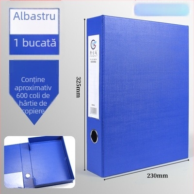 Cutie pentru fișiere din PVC, capacitate mare, cu clemă metalică, format A4, cutie de depozitare
