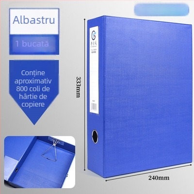 Cutie pentru fișiere din PVC, capacitate mare, cu clemă metalică, format A4, cutie de depozitare