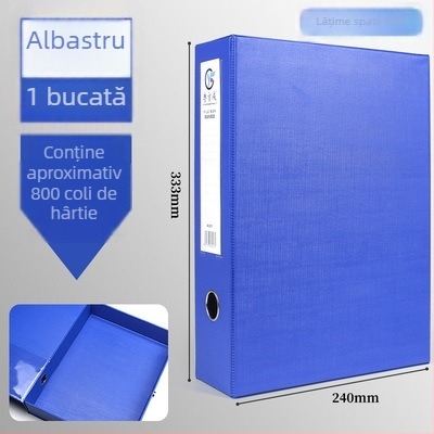 Cutie pentru fișiere din PVC, capacitate mare, cu clemă metalică, format A4, cutie de depozitare