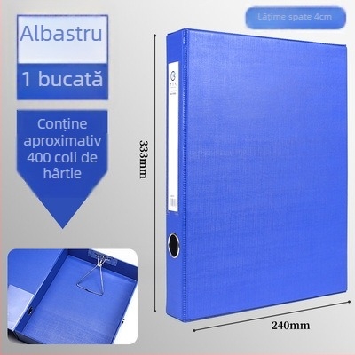 Cutie pentru fișiere din PVC, capacitate mare, cu clemă metalică, format A4, cutie de depozitare