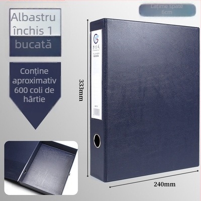 Cutie pentru fișiere din PVC, capacitate mare, cu clemă metalică, format A4, cutie de depozitare