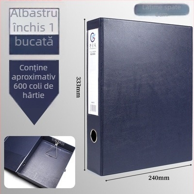 Cutie pentru fișiere din PVC, capacitate mare, cu clemă metalică, format A4, cutie de depozitare