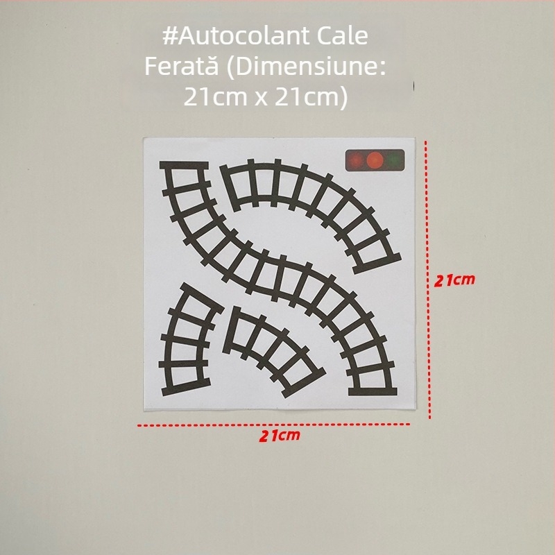 Set miniaturi pentru drumuri pentru copii, scenă de parcare și etichete adezive pentru locuri de parcare