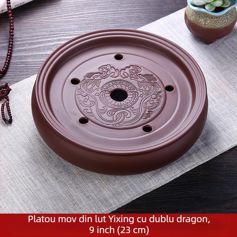 Set Gongfu de ceai Chaoshan din lut purpuriu, ceramică, cu rezervor de apă și platformă pentru infuzare uscată, tavă mică de ceai pentru uz casnic, stil Chinezesc nou