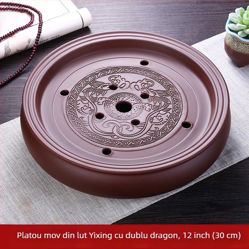 Set Gongfu de ceai Chaoshan din lut purpuriu, ceramică, cu rezervor de apă și platformă pentru infuzare uscată, tavă mică de ceai pentru uz casnic, stil Chinezesc nou