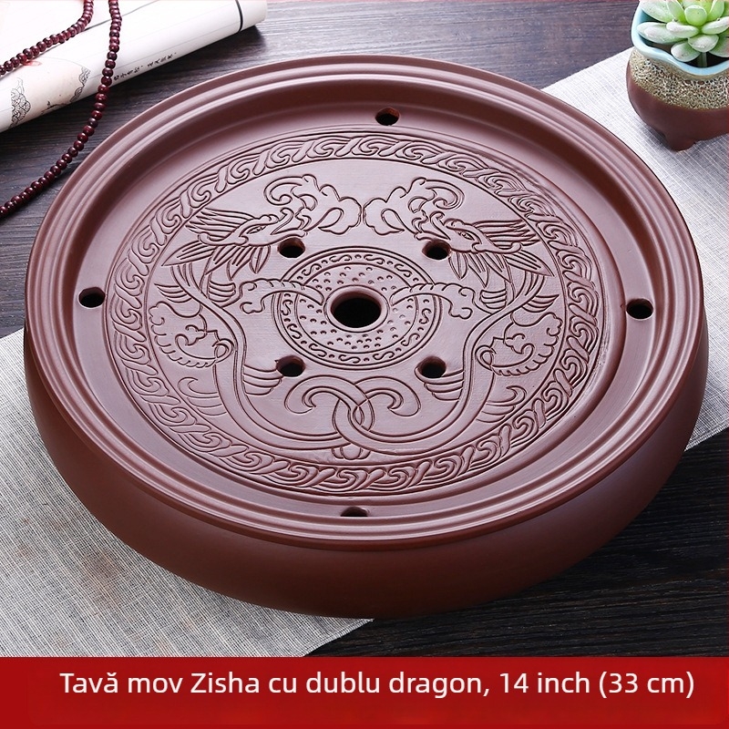 Set Gongfu de ceai Chaoshan din lut purpuriu, ceramică, cu rezervor de apă și platformă pentru infuzare uscată, tavă mică de ceai pentru uz casnic, stil Chinezesc nou
