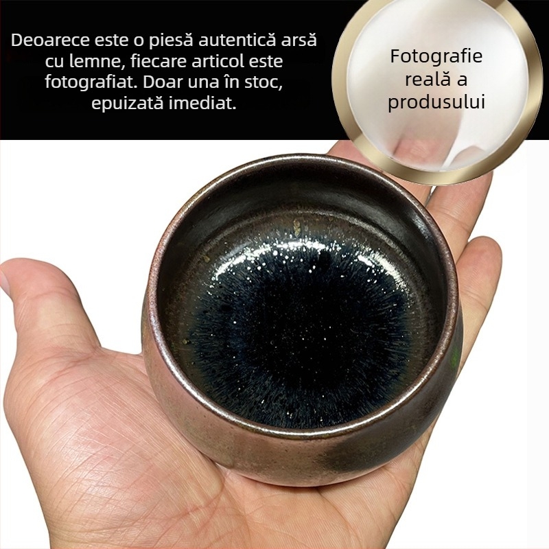 Căniță de ceai din porțelan, realizată manual, arsă în cuptor cu lemn, temperatură înaltă, cadou potrivit pentru ceai