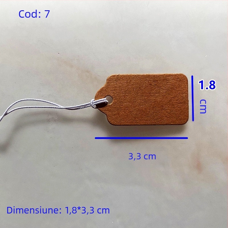 Etichetă de preț goală pentru bijuterii cu șnur elastic, etichetă mică de agățat pentru accesorii de păr negre, etichetă de preț scrisă de mână în limba coreeană.