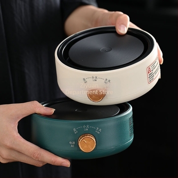 Aragaz ceramic electric pentru ceai cu ceainic din sticlă, dispozitiv compact pentru prepararea ceaiului, fierbător mini pentru apă
