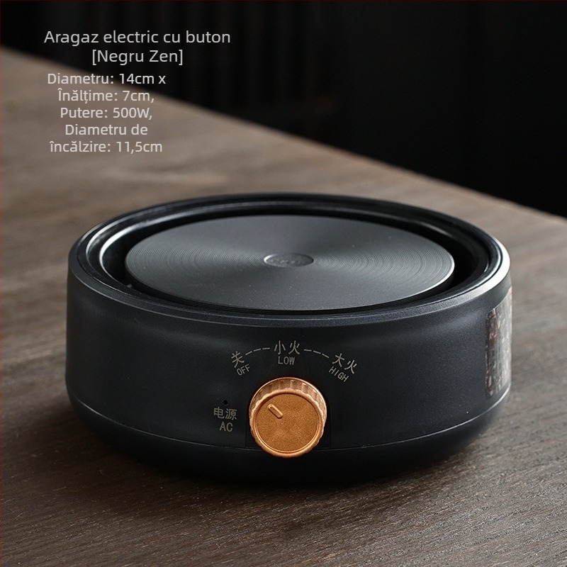 Aragaz ceramic electric pentru ceai cu ceainic din sticlă, dispozitiv compact pentru prepararea ceaiului, fierbător mini pentru apă