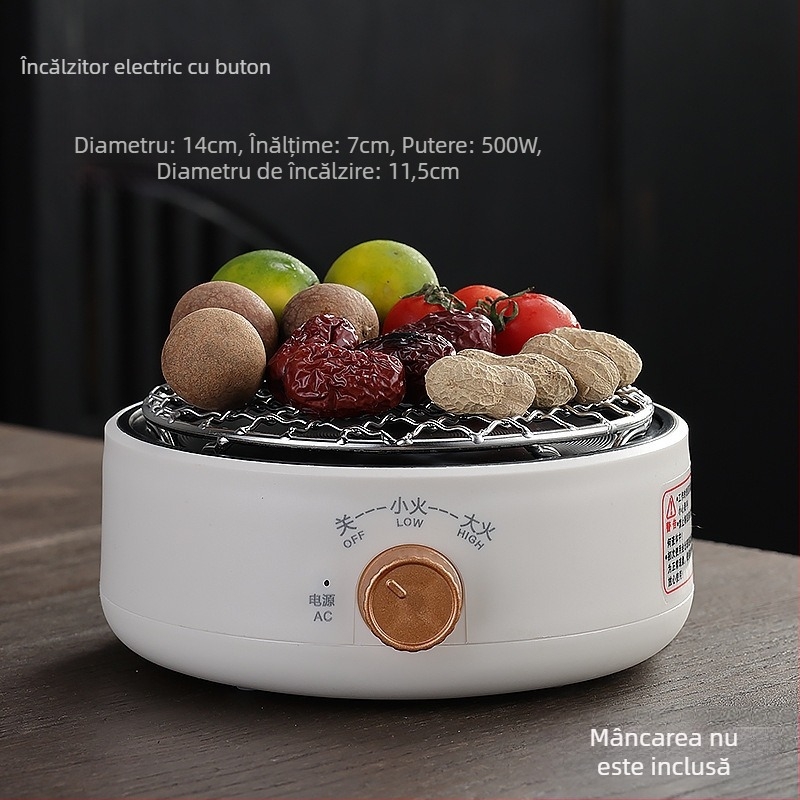 Aragaz ceramic electric pentru ceai cu ceainic din sticlă, dispozitiv compact pentru prepararea ceaiului, fierbător mini pentru apă