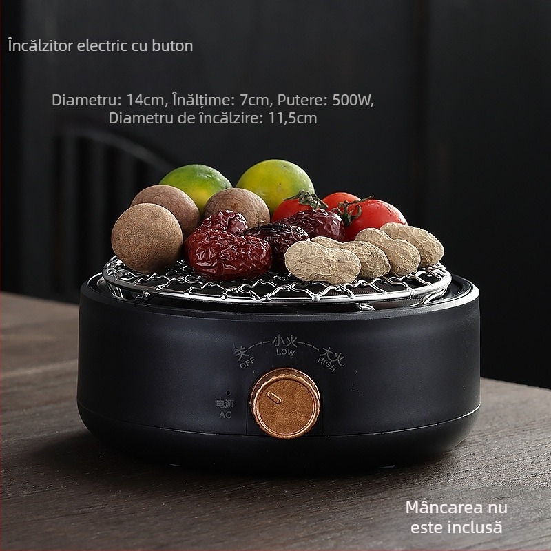 Aragaz ceramic electric pentru ceai cu ceainic din sticlă, dispozitiv compact pentru prepararea ceaiului, fierbător mini pentru apă