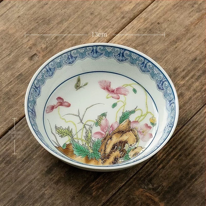Suport ceramic pentru ceainic cu glazură antic, tavă de ceai, bază pentru ceainic