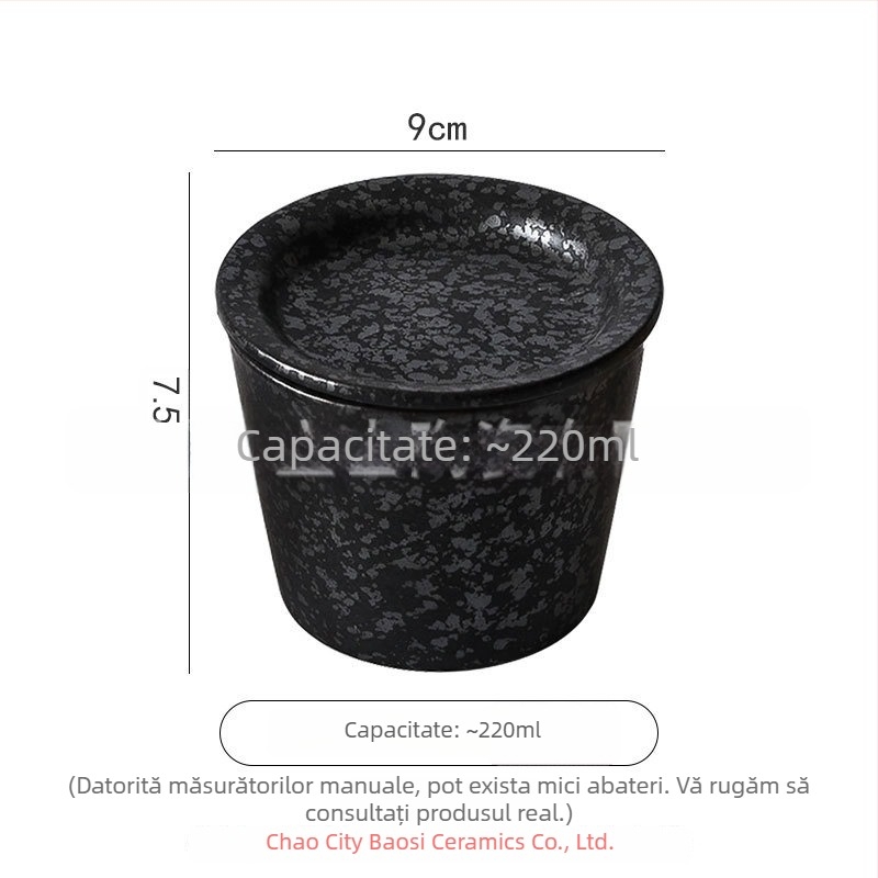 Ceașcă choko pictată manual în stil japonez, cu farfurie și capac, ceramică albastru-alb Gong Fu ceai pentru degustare