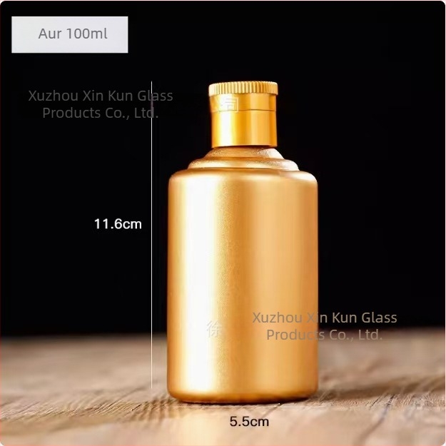Sticlă transparentă pentru lichior, mică, 50 ml–100 ml, goală, în formă de dovleac, rotundă