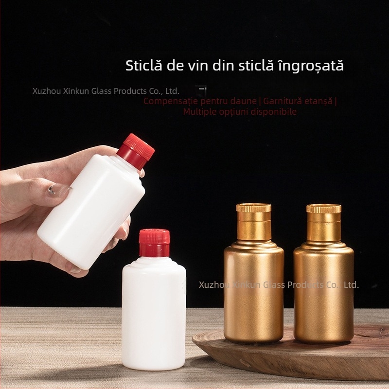 Sticlă transparentă pentru lichior, mică, 50 ml–100 ml, goală, în formă de dovleac, rotundă