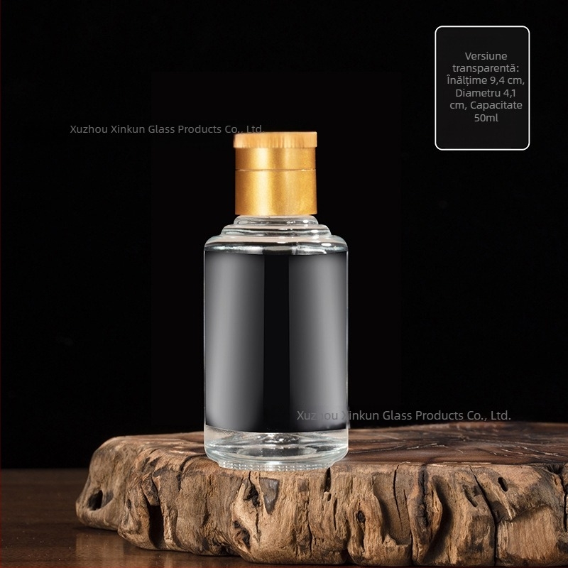 Sticlă transparentă pentru lichior, mică, 50 ml–100 ml, goală, în formă de dovleac, rotundă
