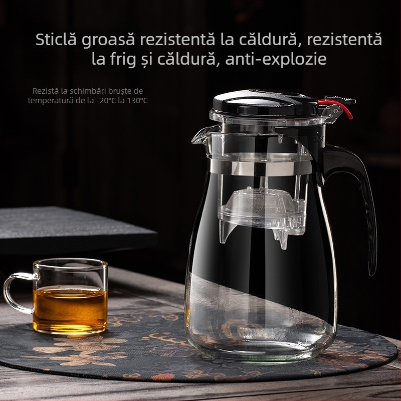 Set ceai din sticlă cu filtru detașabil, lavabil, termorezistent, capacitate 500–1800 ml, posibilitate personalizare logo