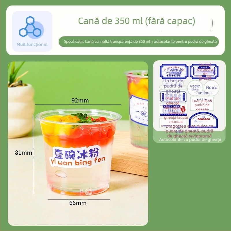 Pahar de unică folosință, transparent, pentru cafea și ceai cu lapte, bol de ambalare și cutie de ambalare