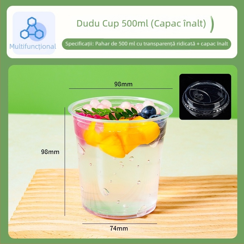 Pahar de unică folosință, transparent, pentru cafea și ceai cu lapte, bol de ambalare și cutie de ambalare
