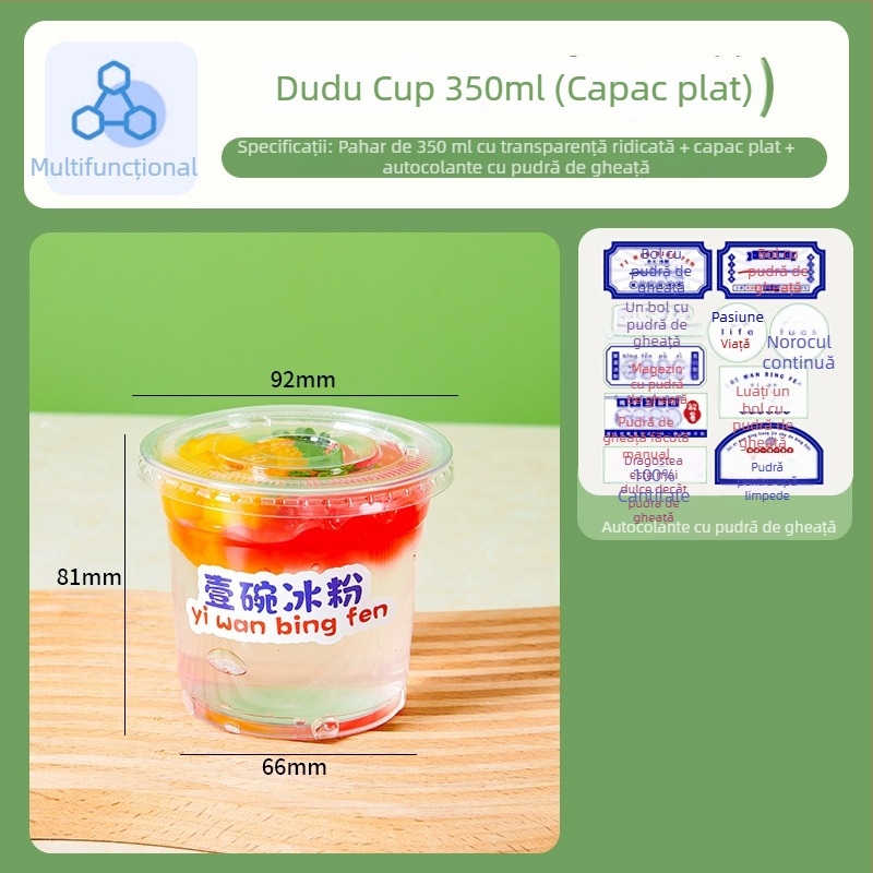 Pahar de unică folosință, transparent, pentru cafea și ceai cu lapte, bol de ambalare și cutie de ambalare