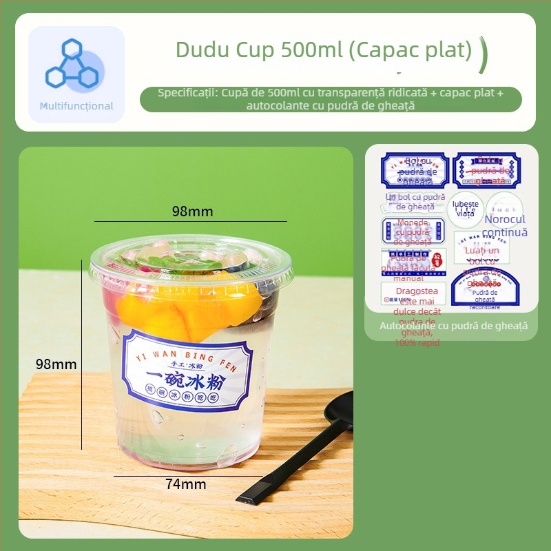 Pahar de unică folosință, transparent, pentru cafea și ceai cu lapte, bol de ambalare și cutie de ambalare