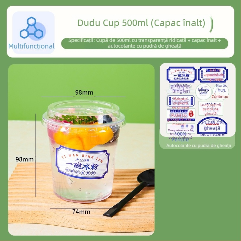 Pahar de unică folosință, transparent, pentru cafea și ceai cu lapte, bol de ambalare și cutie de ambalare