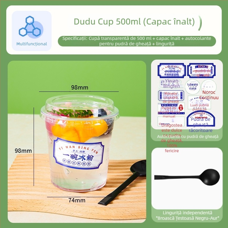 Pahar de unică folosință, transparent, pentru cafea și ceai cu lapte, bol de ambalare și cutie de ambalare