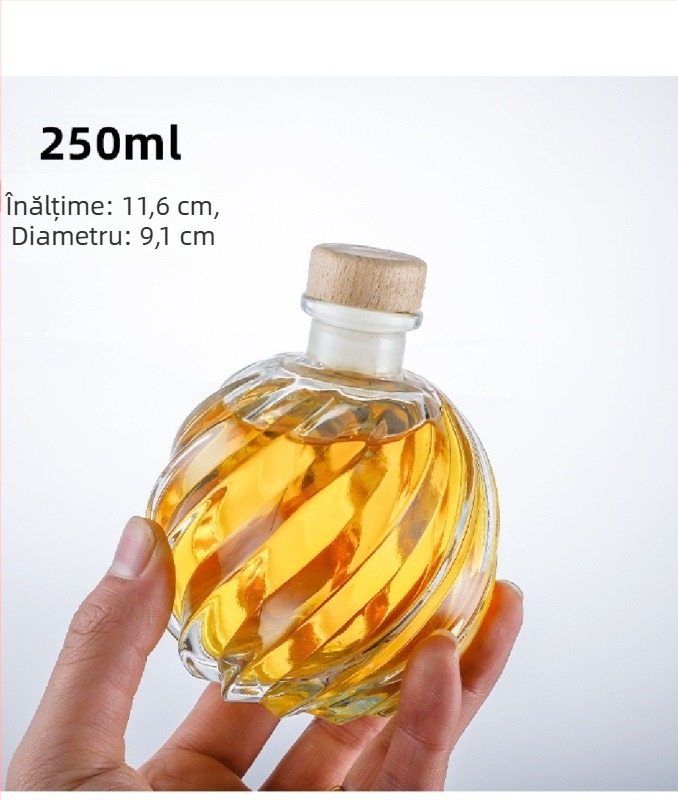 Sticlă de sticlă cu model diamantat, sigilată pentru vin de fructe făcut acasă, mică sticlă goală pentru porționare și extracție la rece pentru aromaterapie