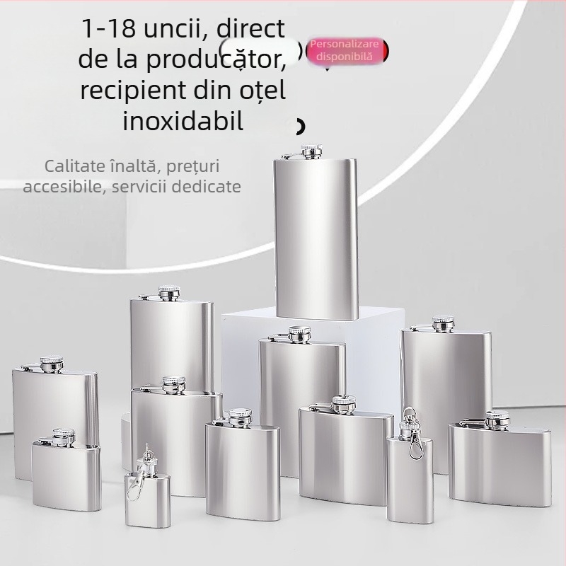 Flacon din oțel inoxidabil, 1–18 oz – recipient portabil pentru vin