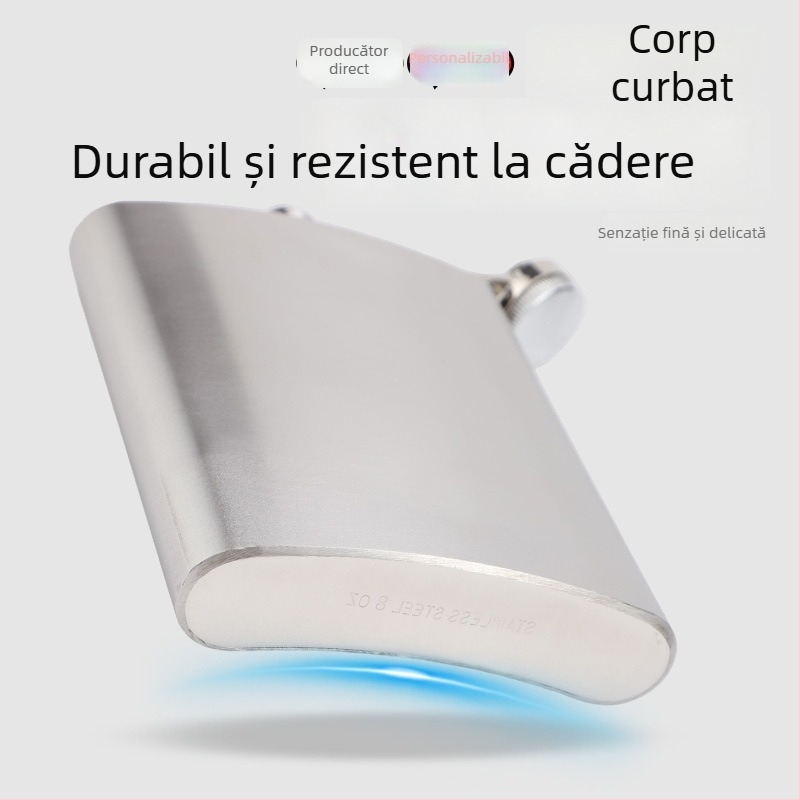 Flacon din oțel inoxidabil, 1–18 oz – recipient portabil pentru vin