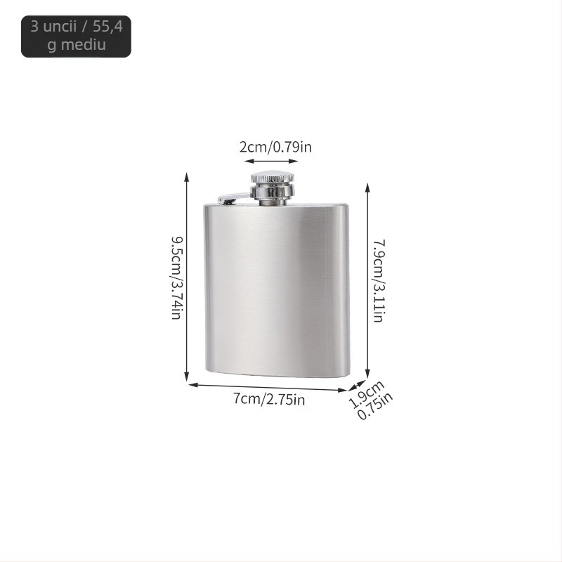 Flacon din oțel inoxidabil, 1–18 oz – recipient portabil pentru vin