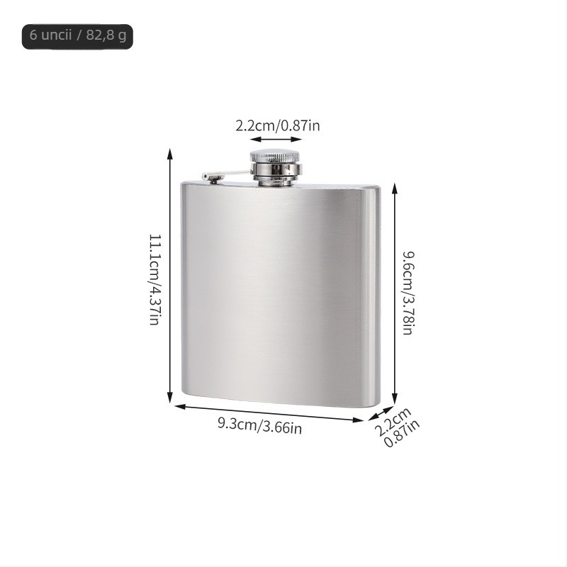 Flacon din oțel inoxidabil, 1–18 oz – recipient portabil pentru vin