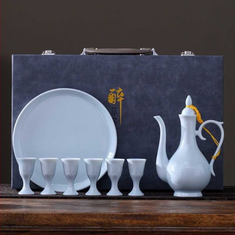 Set ceramic de vin în stil chinezesc, cu aer antic, pentru uz casnic, cu divizor de vin și pahar vechi