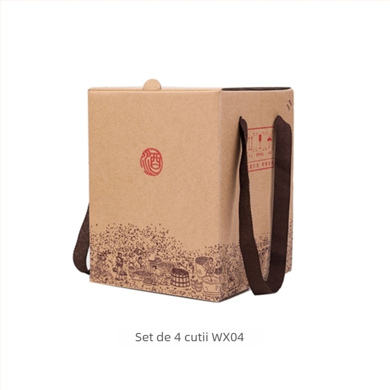 În stoc: ambalaj exterior universal pentru sticle de băuturi 0,5 kg, set de cutii în stil zodiac, festiv