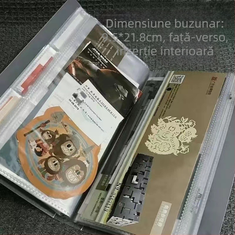 Album foto transparent cu pagini de inserare pentru fotografii de idoli, aspect cu grilă, format A5